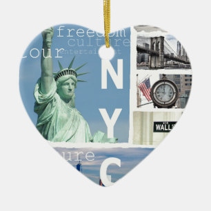 Ornamento De Cerâmica Ponte Nyc Manhattan Liberty