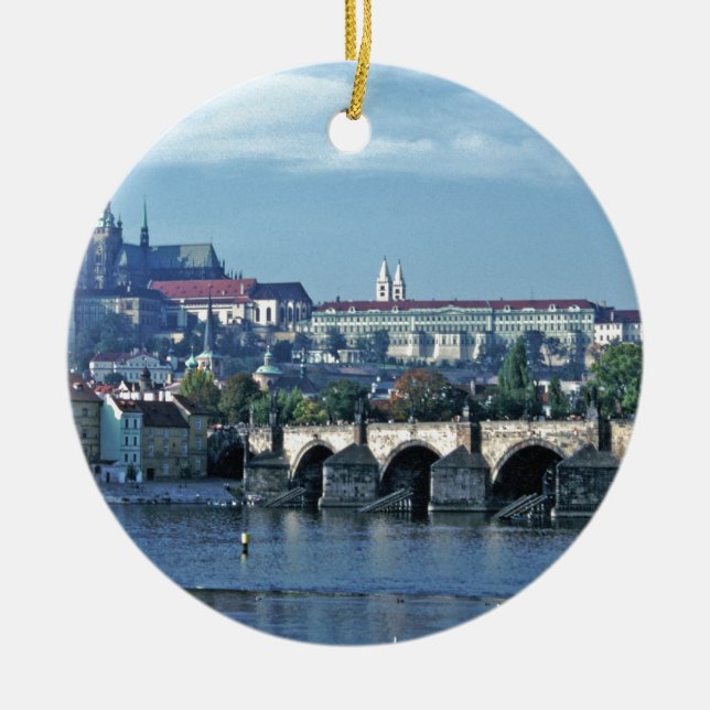 Ornamento De Cerâmica Ponte Praga de Charles (Frente)
