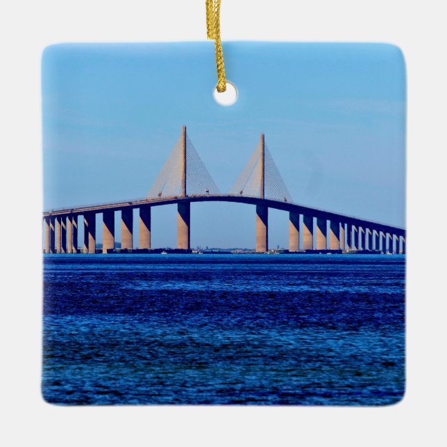 Ornamento De Cerâmica Ponte Sunshine Skyway (Frente)