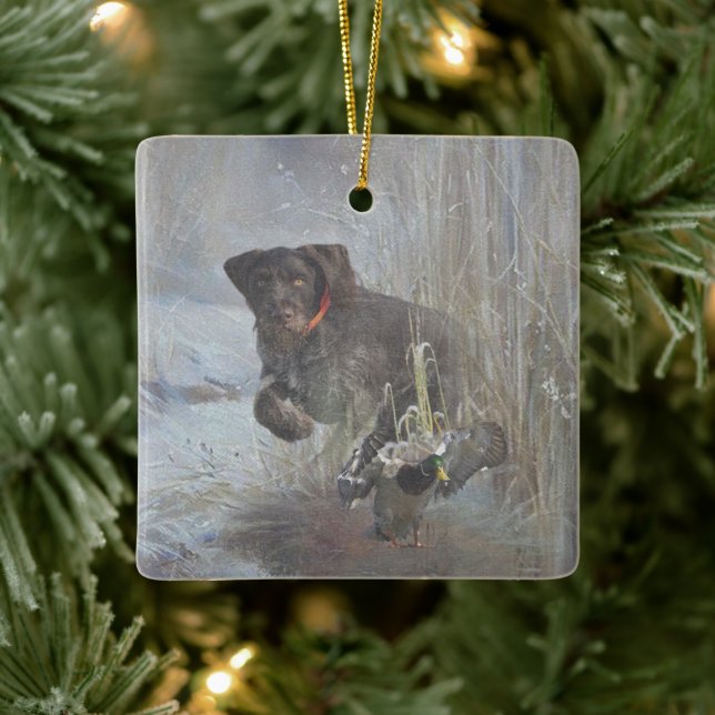 Ornamento De Cerâmica Ponteiro alemão Wirehaired (Árvore)