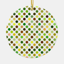 Ornamento De Cerâmica Pontos Amarelos e Verde
