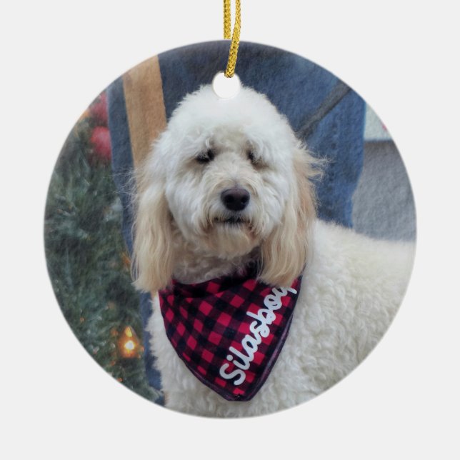 Ornamento De Cerâmica Poodle (Frente)