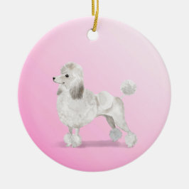 Ornamento De Cerâmica Poodle Cute Dog Rosa Pessoal