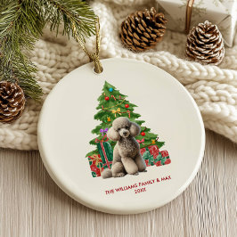 Ornamento De Cerâmica Poodle Dog Personalizado Natal