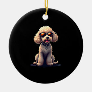 Ornamento De Cerâmica Poodle Engraçado Amante de Animais Cães Gráfico Ca
