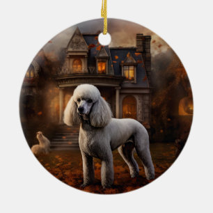 Ornamento De Cerâmica Poodle Halloween Scary