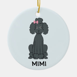 Ornamento De Cerâmica Poodle Holiday PHOTO Ornament