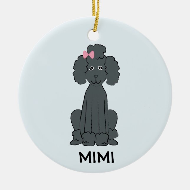 Ornamento De Cerâmica Poodle Holiday PHOTO Ornament (Frente)