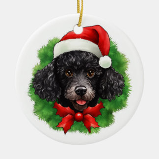 Ornamento De Cerâmica Poodle Negra de Fistmas