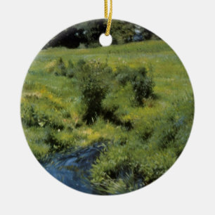 Ornamento De Cerâmica Pool Medfield por Dennis Miller Bunker, Arte Antig