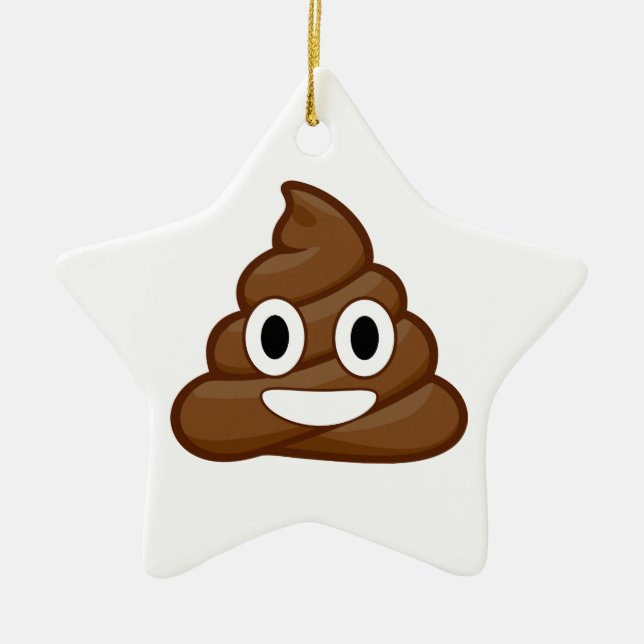 Ornamento De Cerâmica poop emoji (Frente)