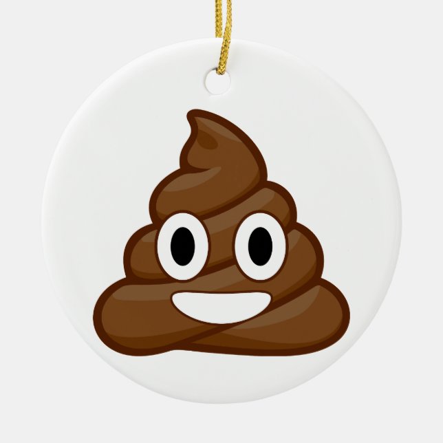 Ornamento De Cerâmica poop emoji (Frente)