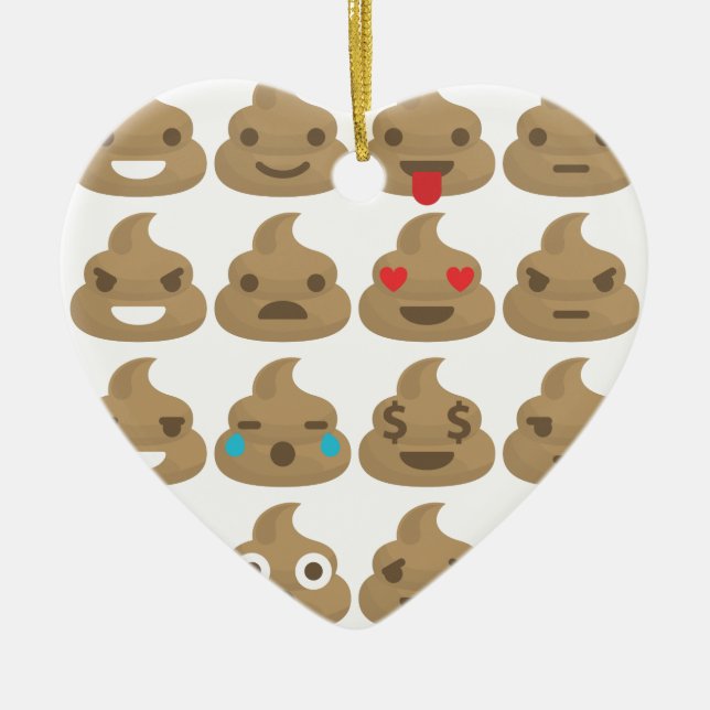 Ornamento De Cerâmica poop emojis (Frente)