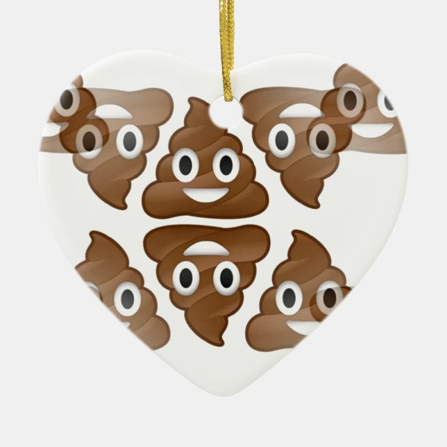 Ornamento De Cerâmica poop emojis (Frente)