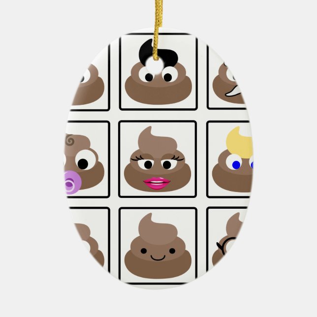 Ornamento De Cerâmica Poop Muitos Rostos (Frente)