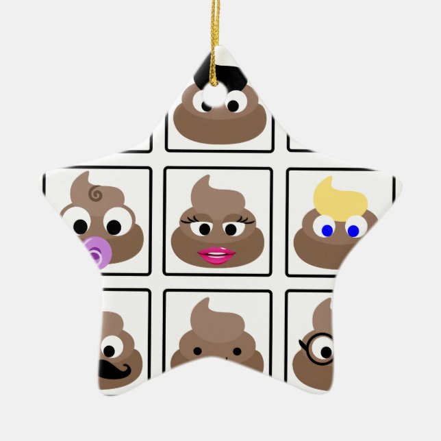 Ornamento De Cerâmica Poop Muitos Rostos (Frente)