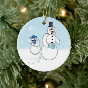 Ornamento De Cerâmica Poop Snowman