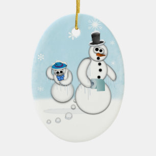 Ornamento De Cerâmica Poop Snowman