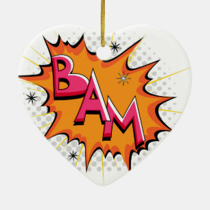 Ornamento De Cerâmica Pop art Bam cómico!