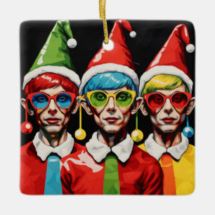 Ornamento De Cerâmica Pop Art Christmas Elves