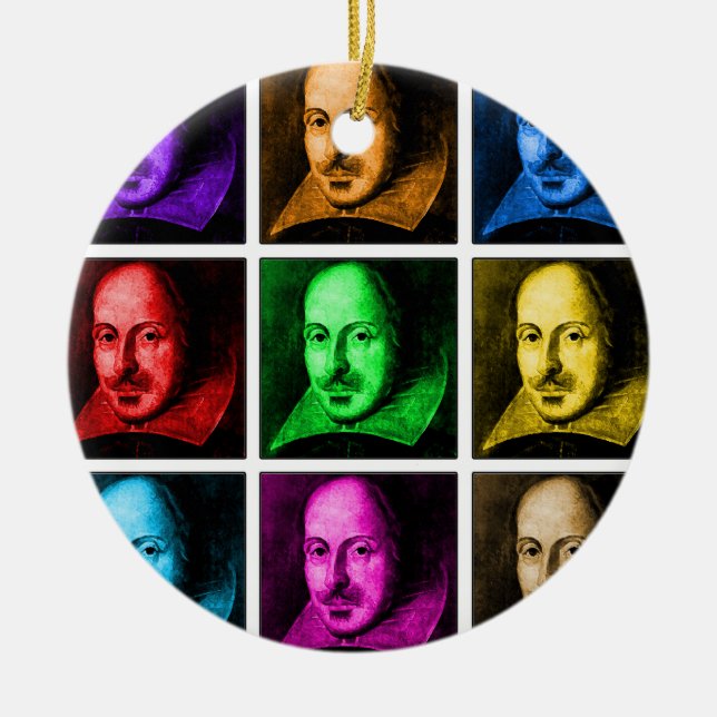 Ornamento De Cerâmica Pop art de Shakespeare (Frente)