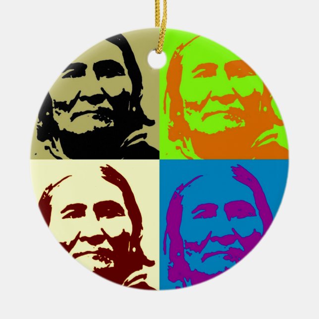 Ornamento De Cerâmica Pop Art Freedom Fighter Geronimo (Frente)