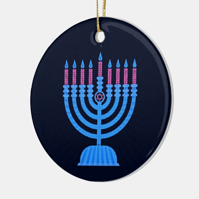 Ornamento De Cerâmica Pop Art Menorah (Esquerda)