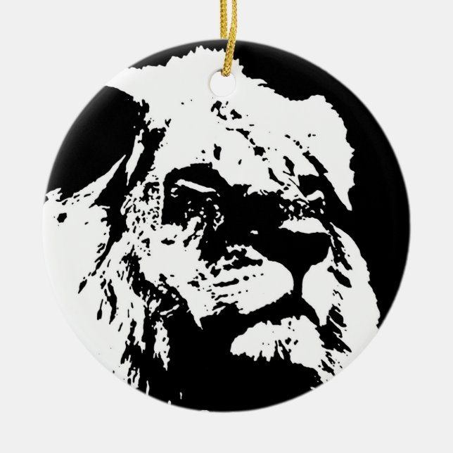 Ornamento De Cerâmica Pop preto e branco (Frente)