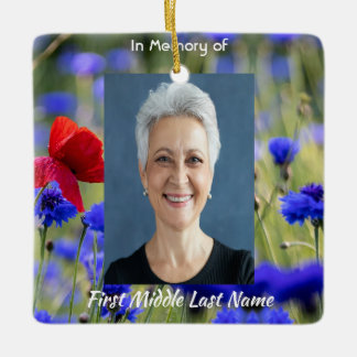 Ornamento De Cerâmica Poppy Cornflower Meadow Memorial Pocket Keepsake