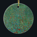 Ornamento De Cerâmica Poppy Field de Gustav Klimt, Vintage Art Nouveau<br><div class="desc">Poppy Field (1907), por Gustav Klimt, é uma pintura típica da Era Vitoriana de belas artes simbolizando a paisagem floral. Uma cena natural com um grande campo com flores vermelhas floridas. É primavera e as papilas e frutas estão floridas. Sobre o artista: Gustav Klimt (1862-1918) era um pintor simbolista austríaco...</div>