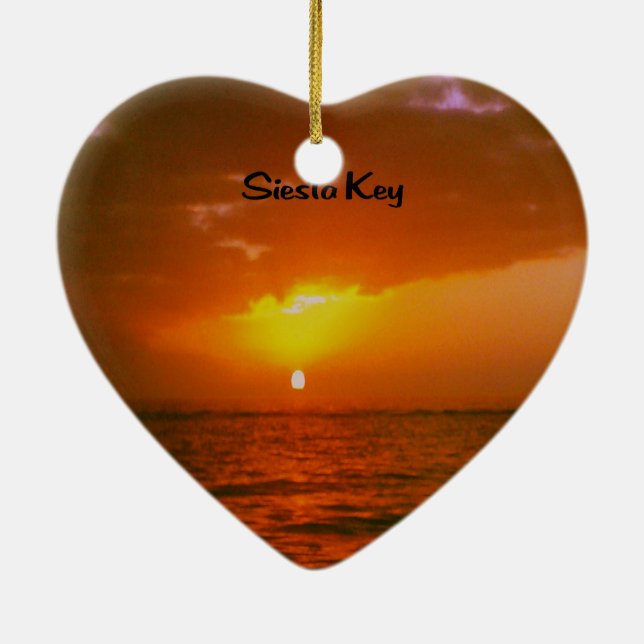 Ornamento De Cerâmica Por do sol chave do Siesta (Verso)