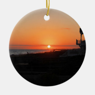 Ornamento De Cerâmica Por do sol da praia na praia NC de Holden