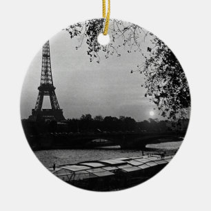 Ornamento De Cerâmica Pôr do sol da torre Eiffel Paris França vintage