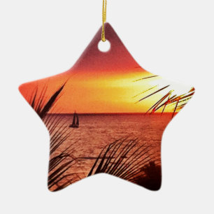 Ornamento De Cerâmica Por do sol de Puerto Vallarta