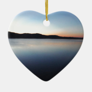 Ornamento De Cerâmica pôr do sol do lago Arrohead