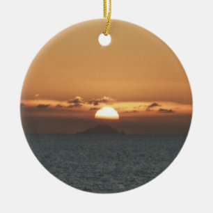 Ornamento De Cerâmica Por do sol em Antígua mim fotografia do Seascape