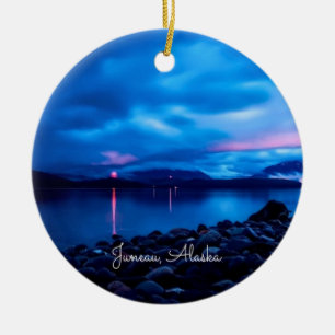 Ornamento De Cerâmica pôr do sol em Juneau, Alasca
