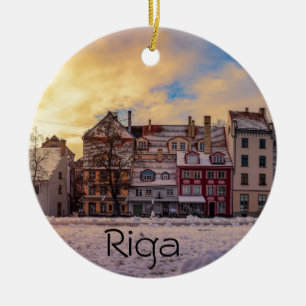 Ornamento De Cerâmica Pôr do sol na rua em Riga