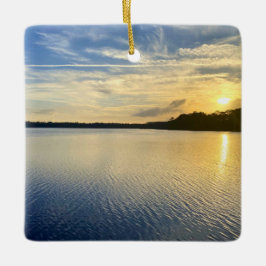 Ornamento De Cerâmica Pôr do sol sobre o lago Wildcat