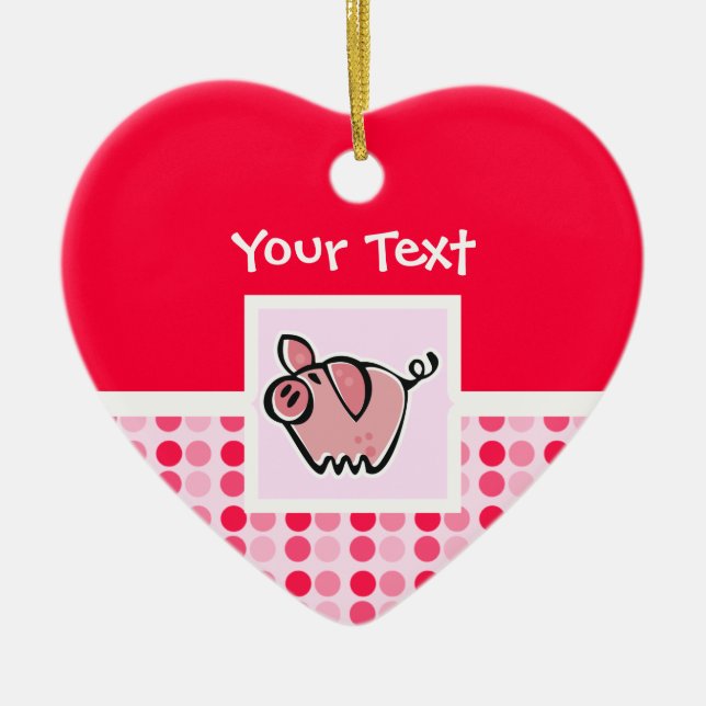 Ornamento De Cerâmica Porco bonito (Frente)