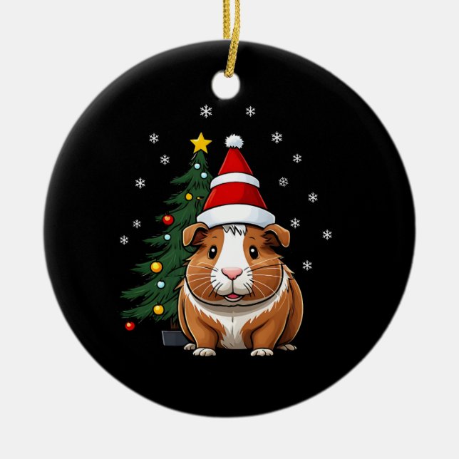 Ornamento De Cerâmica Porco-guineense no Natal (Frente)