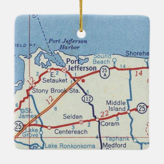 Ornamento De Cerâmica Port Jefferson NY (Verso)