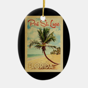 Ornamento De Cerâmica Port St Lucie Palm Tree Vintage Travel