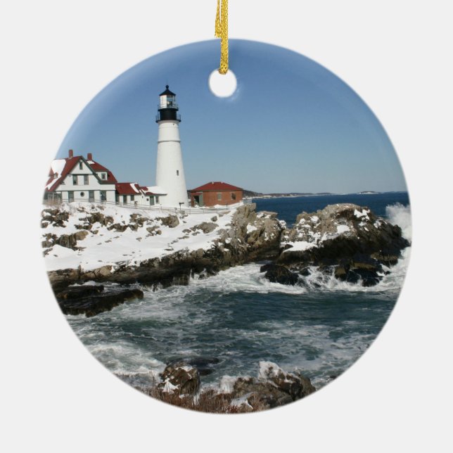 Ornamento De Cerâmica Portland Head Light (Traseira)