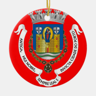 Ornamento De Cerâmica Porto Portugal City Crest Christmas Ornament