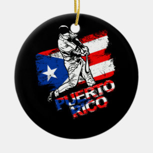 Ornamento De Cerâmica Porto Rico Bandeira Porto Rico Baseball Base