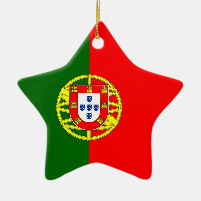 Ornamento De Cerâmica Portugal - bandeira portuguesa (Frente)
