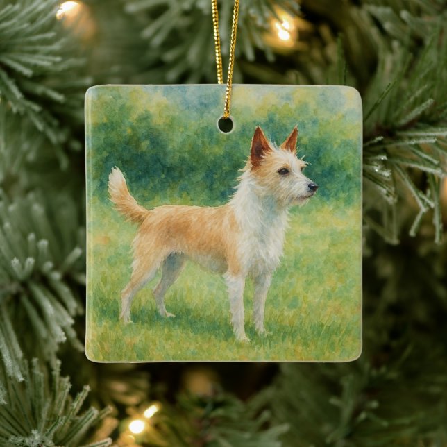 Ornamento De Cerâmica Portuguese Podengo (Árvore)