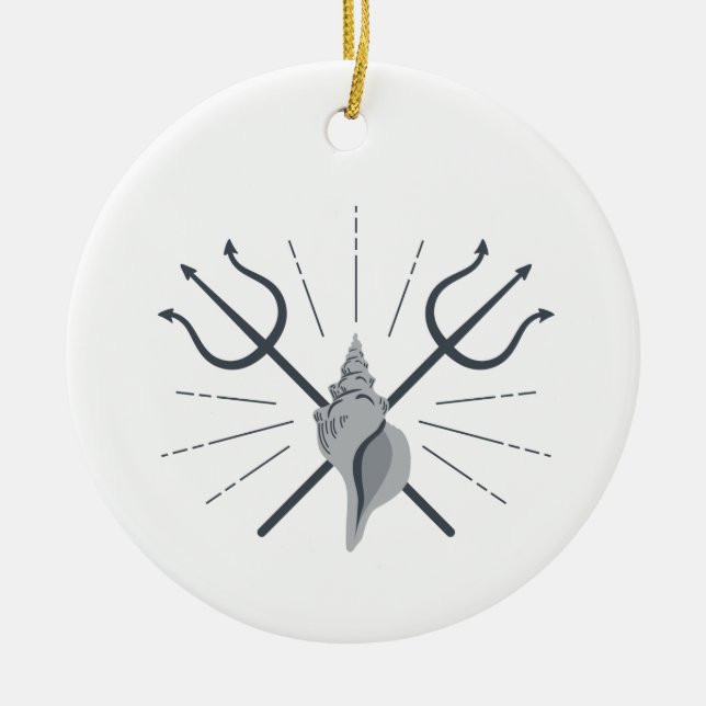 Ornamento De Cerâmica Poseidon Trident (Frente)