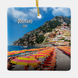 Ornamento De Cerâmica Positano Amalfi Travel Photo 2-sided Christmas